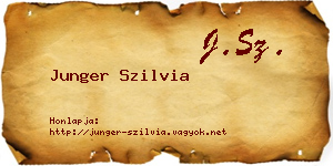 Junger Szilvia névjegykártya